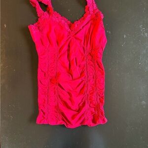 Vibrant Red Lace Women's Camisole